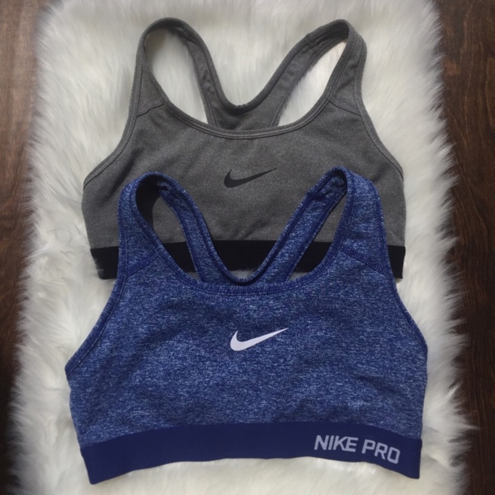 Nike sports bra bundle blue and gray